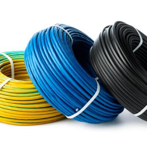 three-rolls-of-electrical-wire-isolated-on-white-background-photo